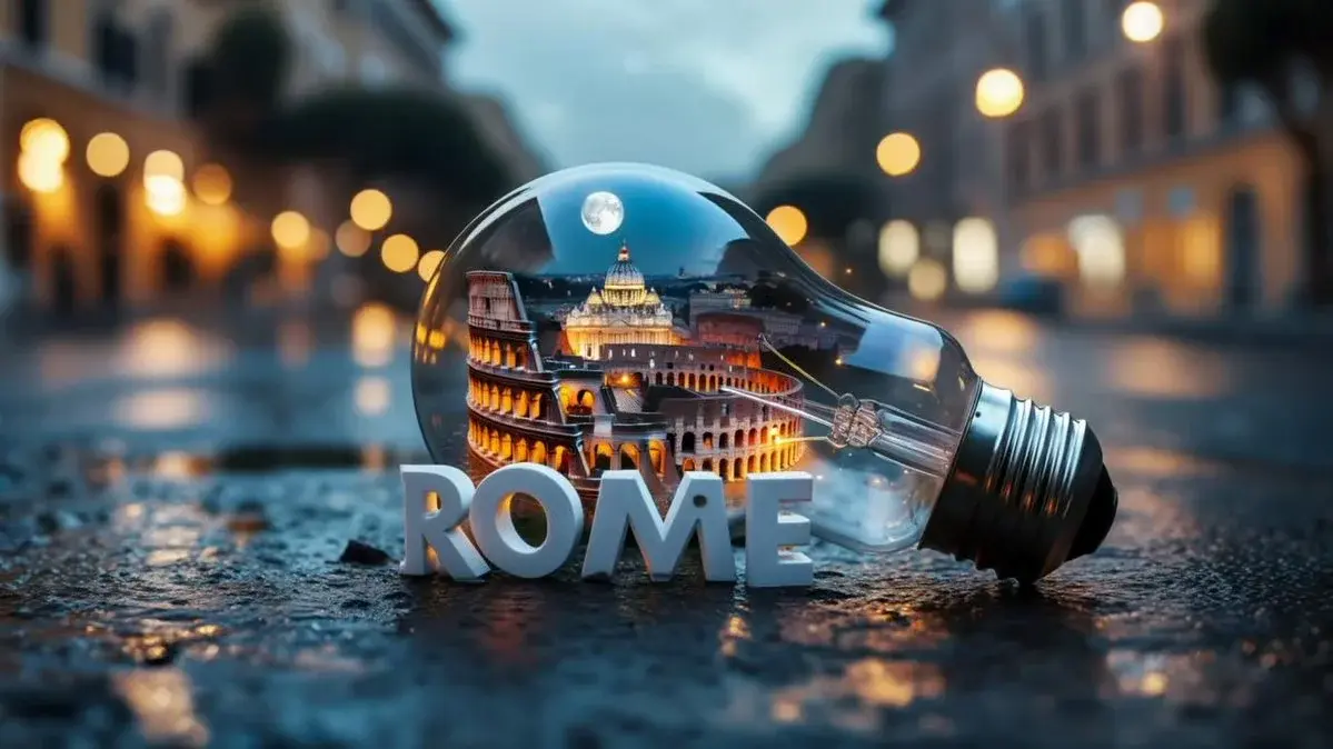 City In Light Bulb