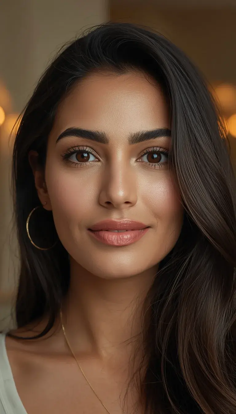 Close-Up Face Portrait — Natural Beauty
