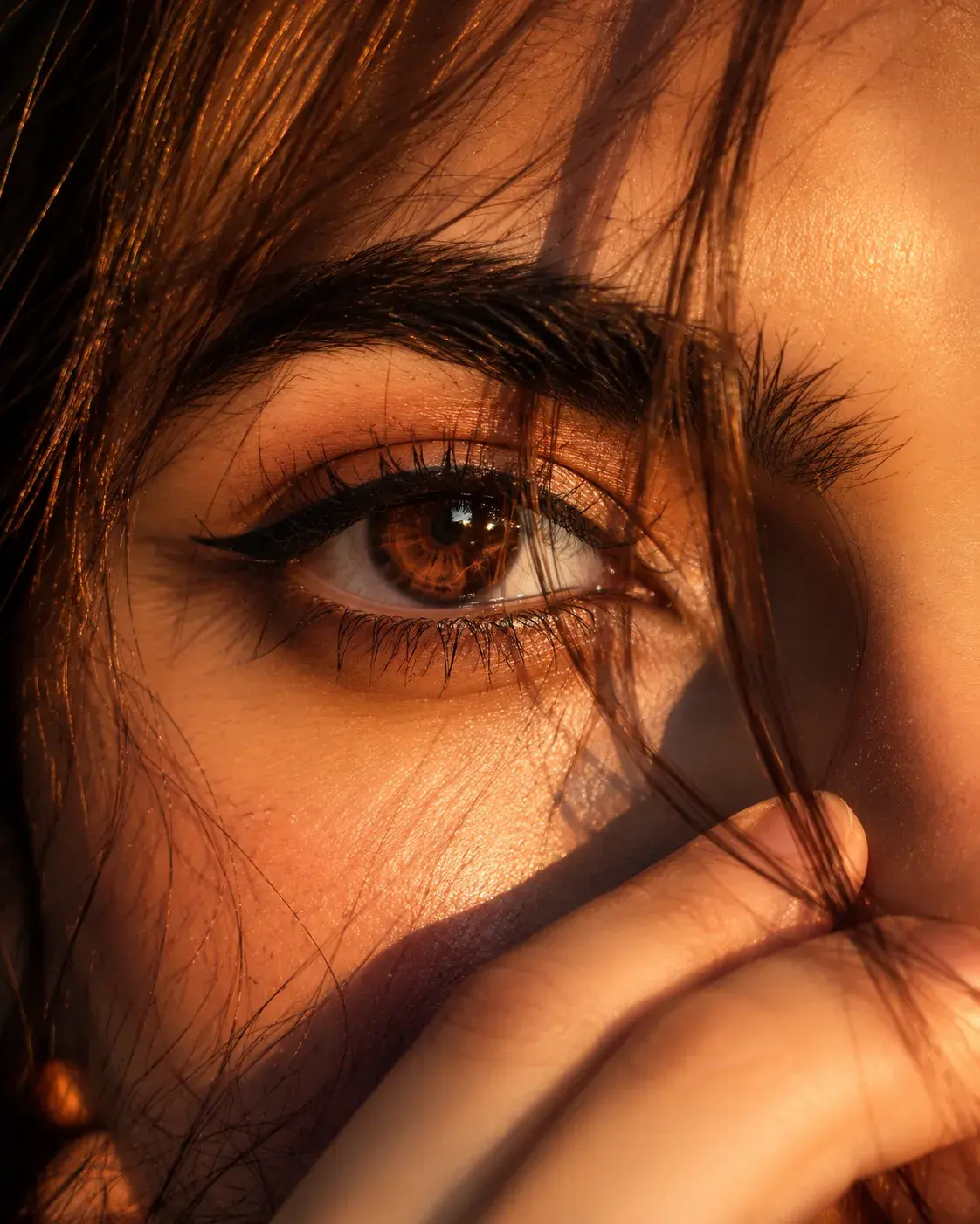 Close-Up Of A Warm, Glowing Eye