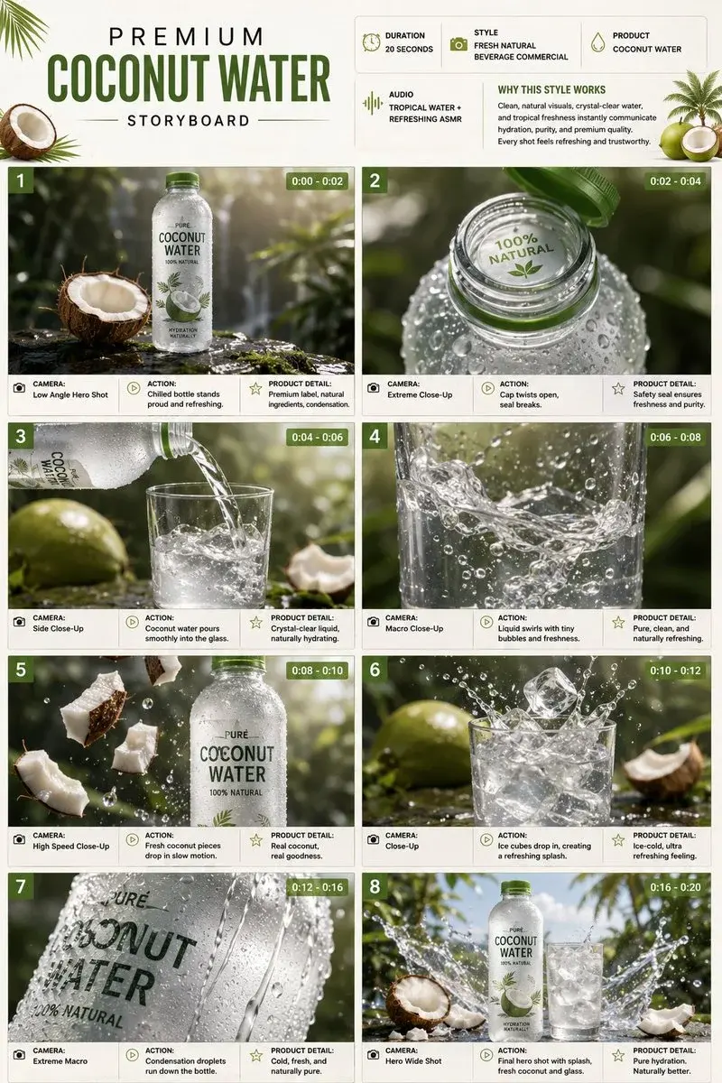 Coconut Water Commercial Storyboard