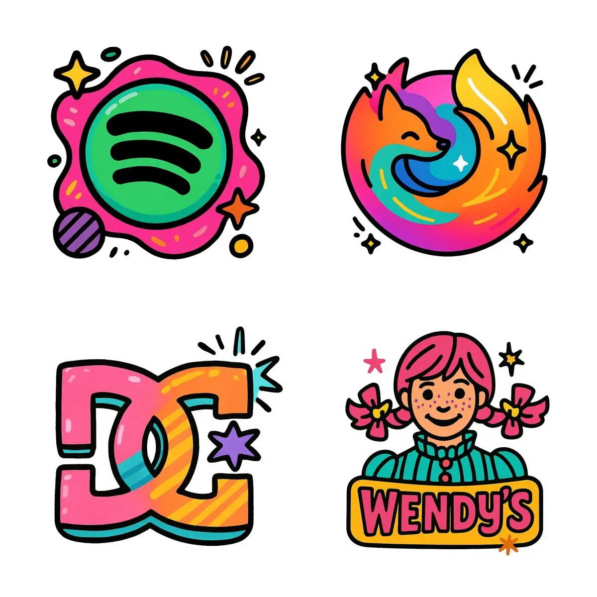 Colorful Cartoon Playful Icon And Logo