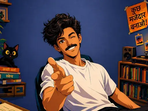 Cool Anime Boy In A Music Room