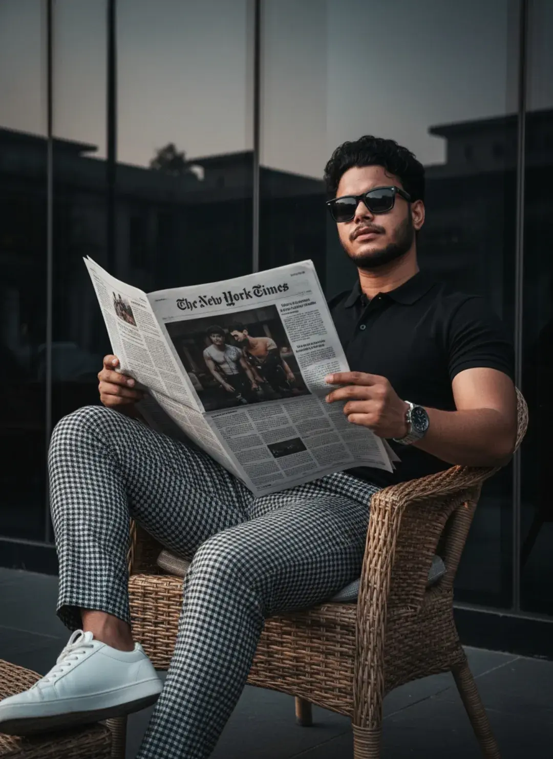 Cool Confidence – Man Reading The New York Times
