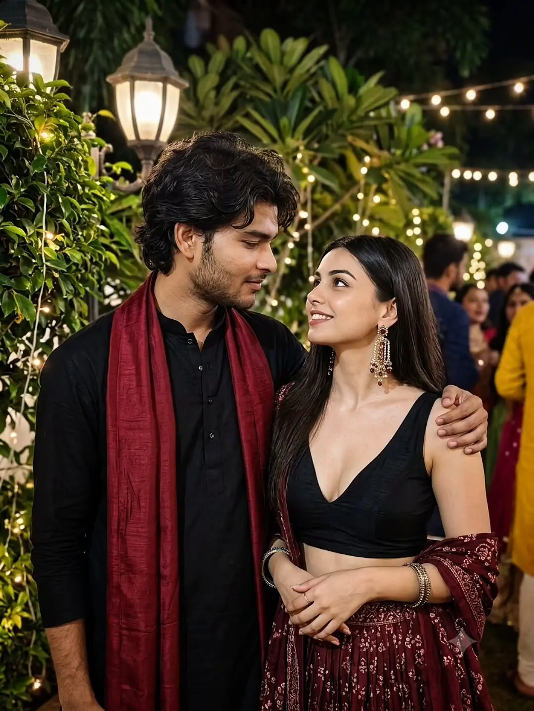 Couple At Navratri Night