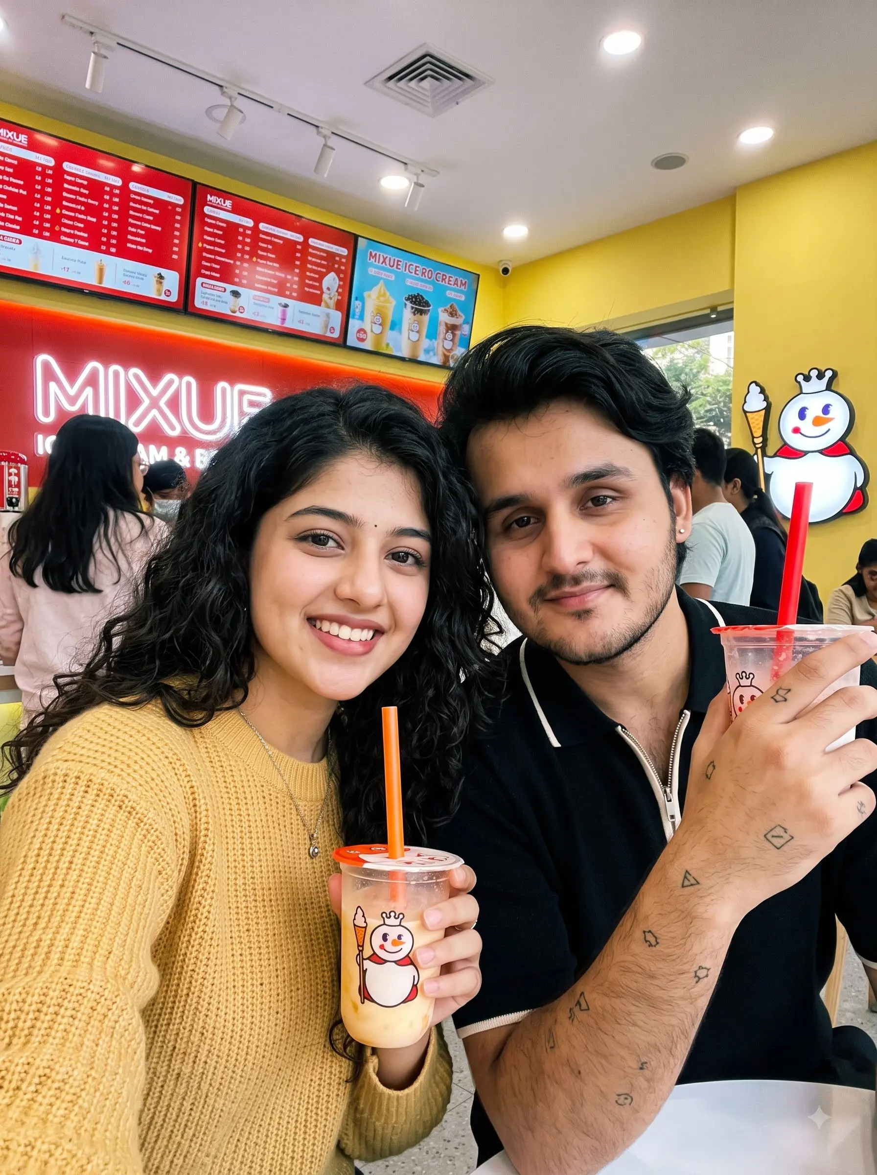 Couple In Cafe