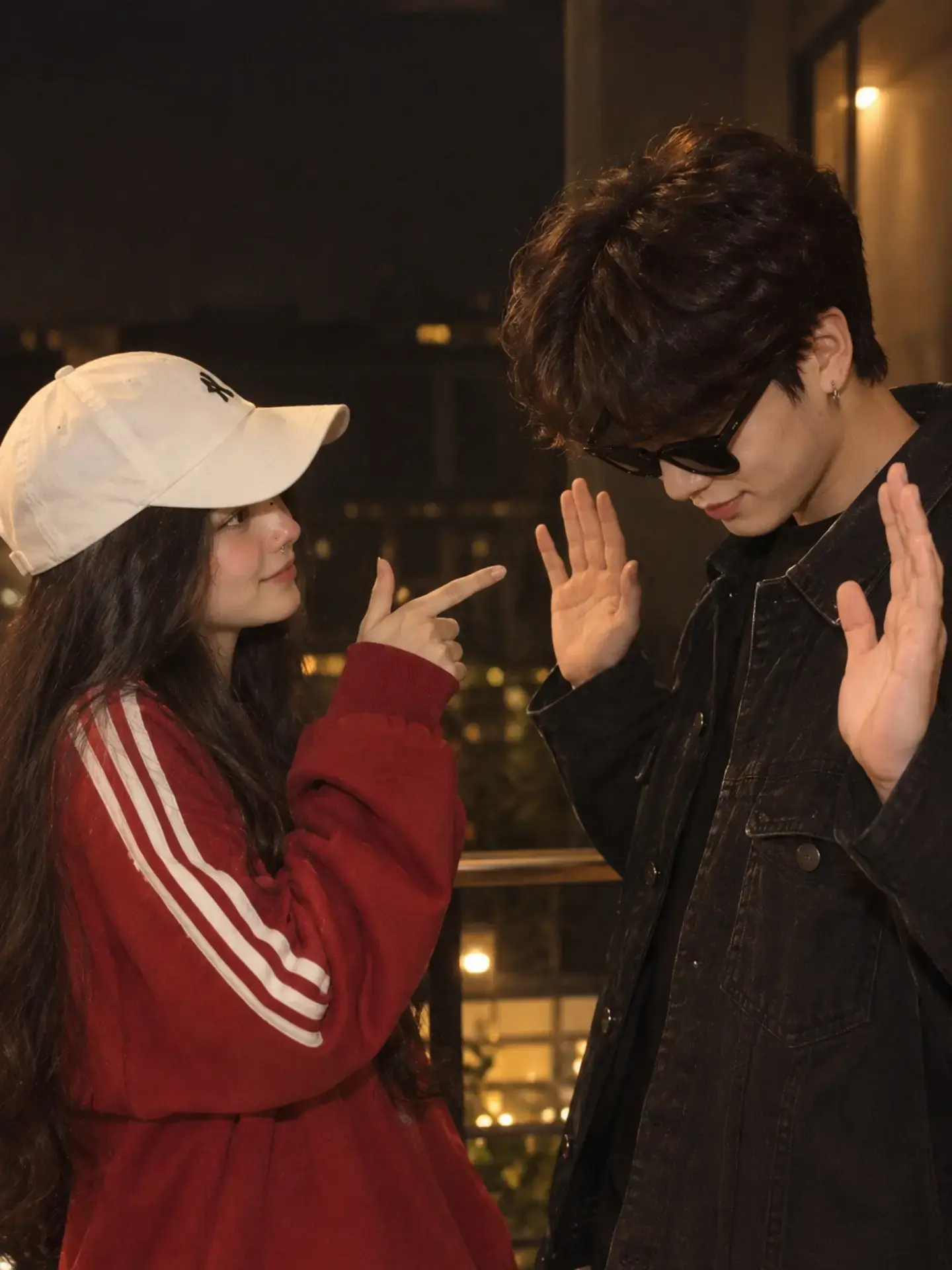 Couple Make A Finger Gun Gesture