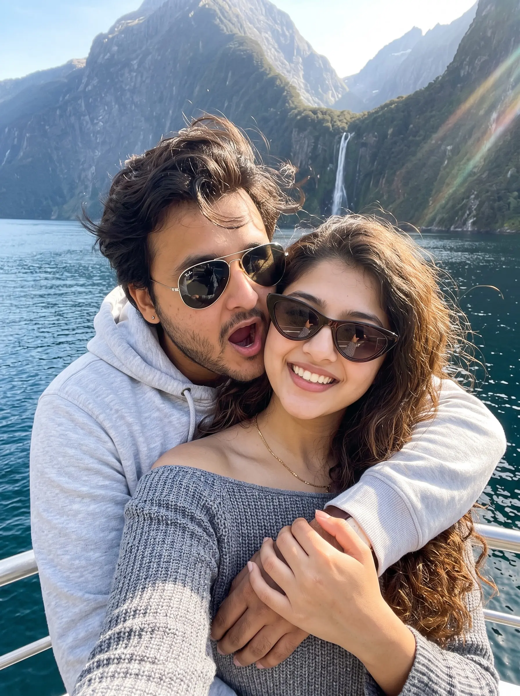 Couple Pose On Boat