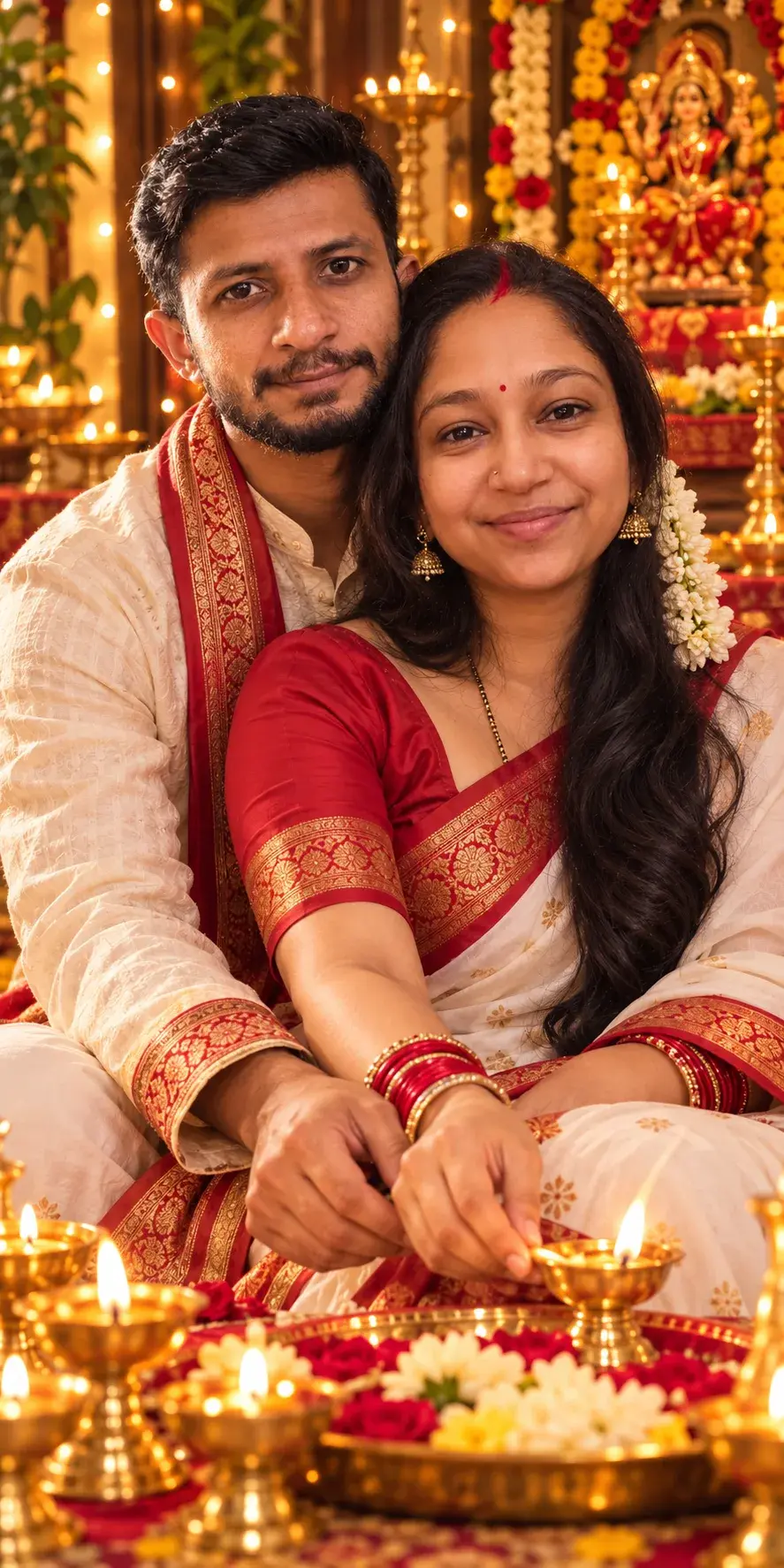 Couples Performing Festive Rituals