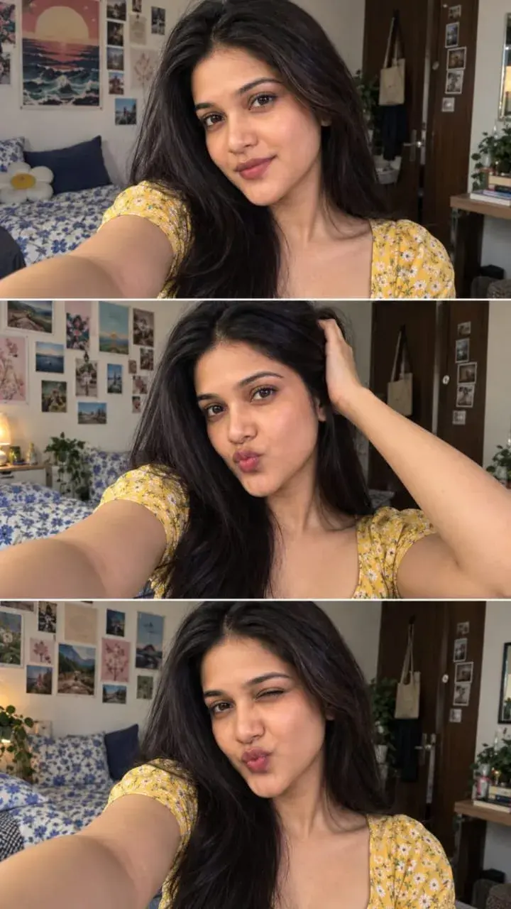 Cozy Bedroom Selfie Collage