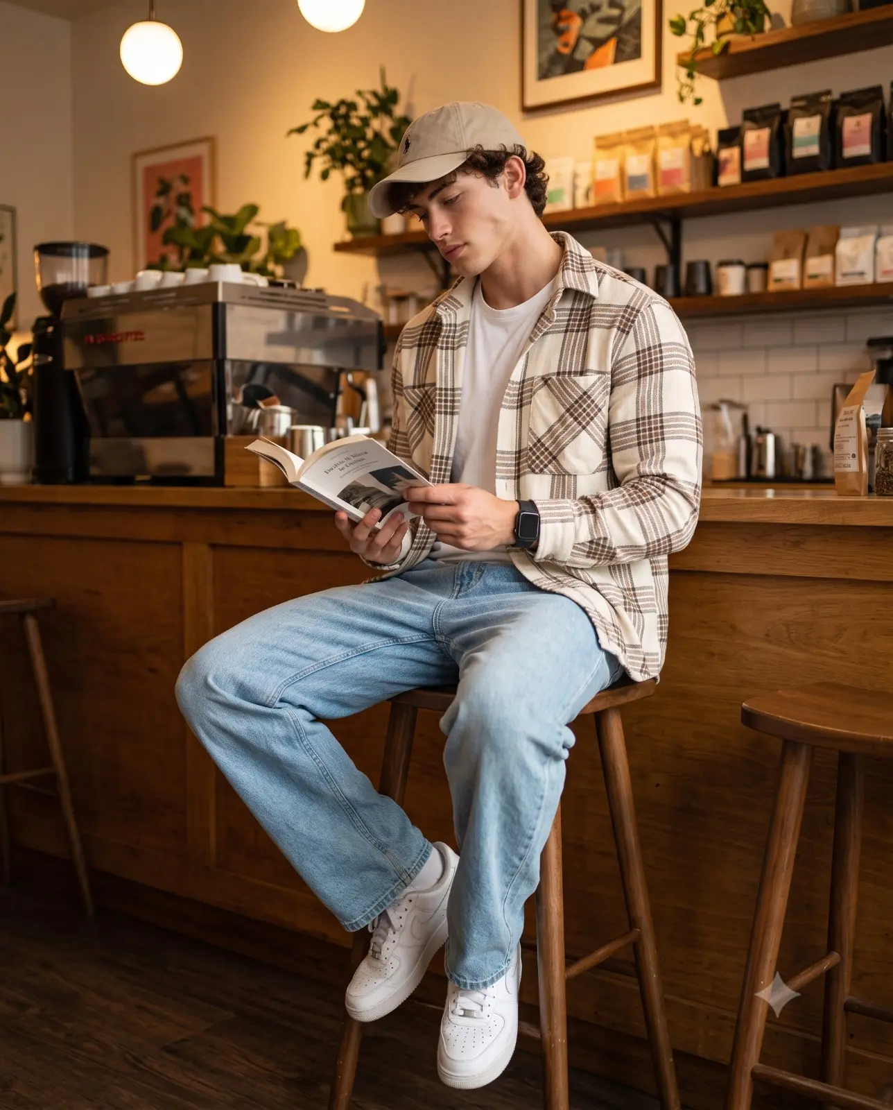 Cozy Coffee Shop Lifestyle Photo Of Man