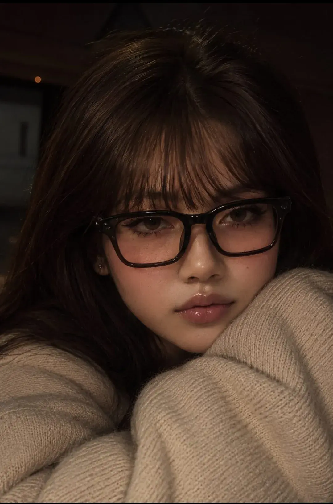 Cozy Winter Elegance | Ultra-Realistic Portrait With Glasses