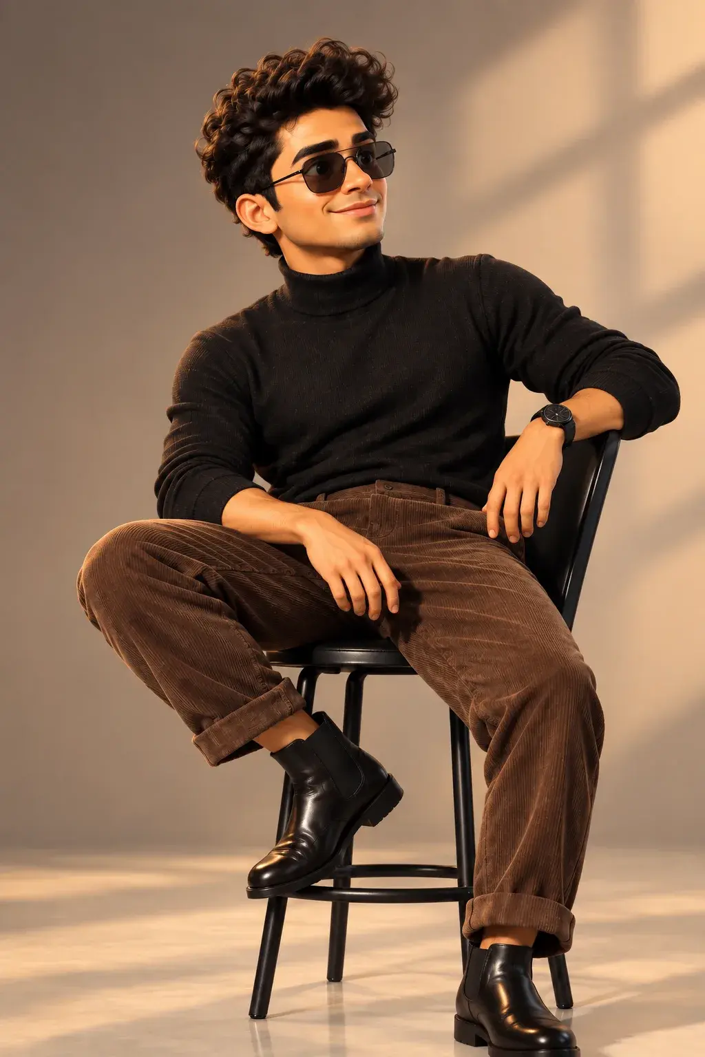 Create A High-Quality 3D Avatar Of The Person In The Uploaded Image With A Cheerful Man