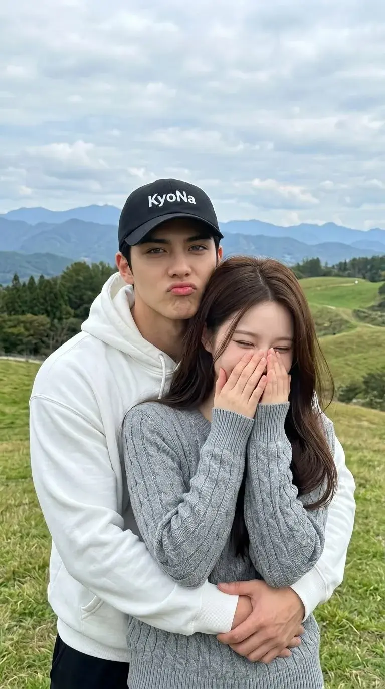 💕 Cute Couple Hug In The Mountains | Korean Romantic Aesthetic