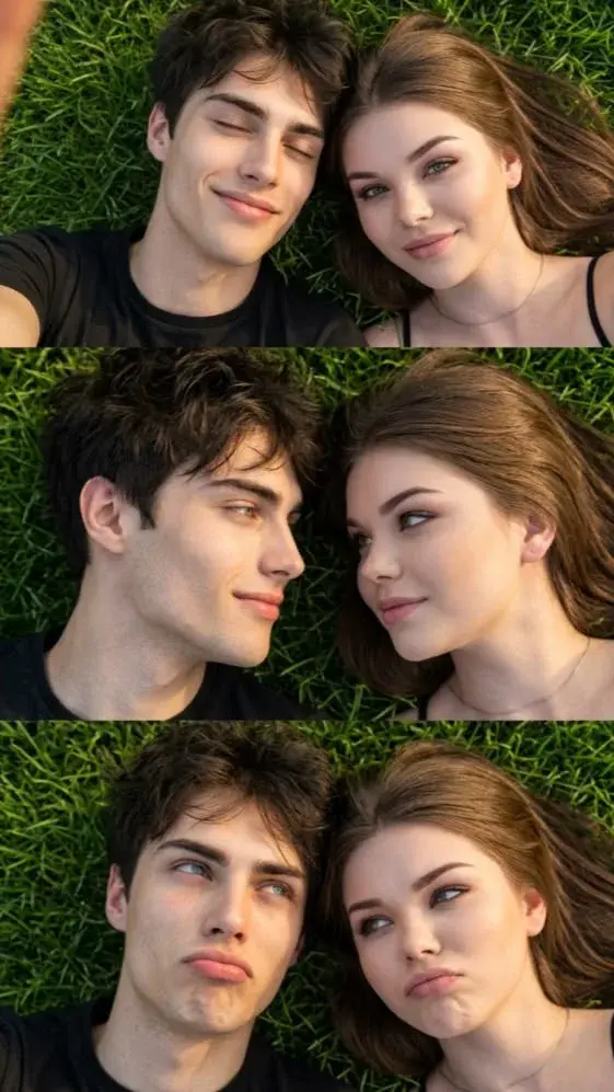 ❤️ Cute Couple Moments On Green Grass | Romantic Love Story