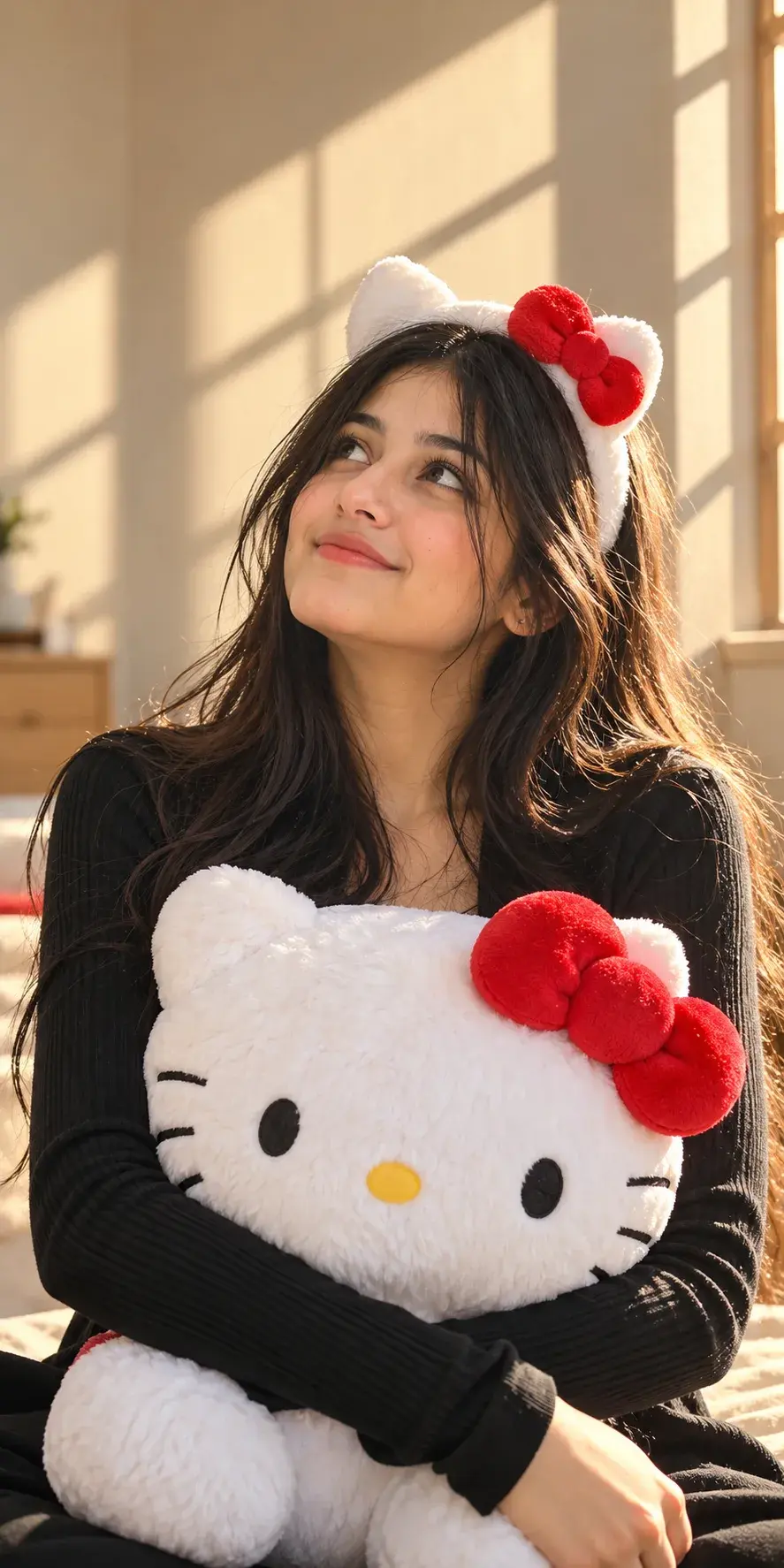 Cute Hello Kitty Girl 🎀🤍 | Aesthetic AI Portrait Shorts