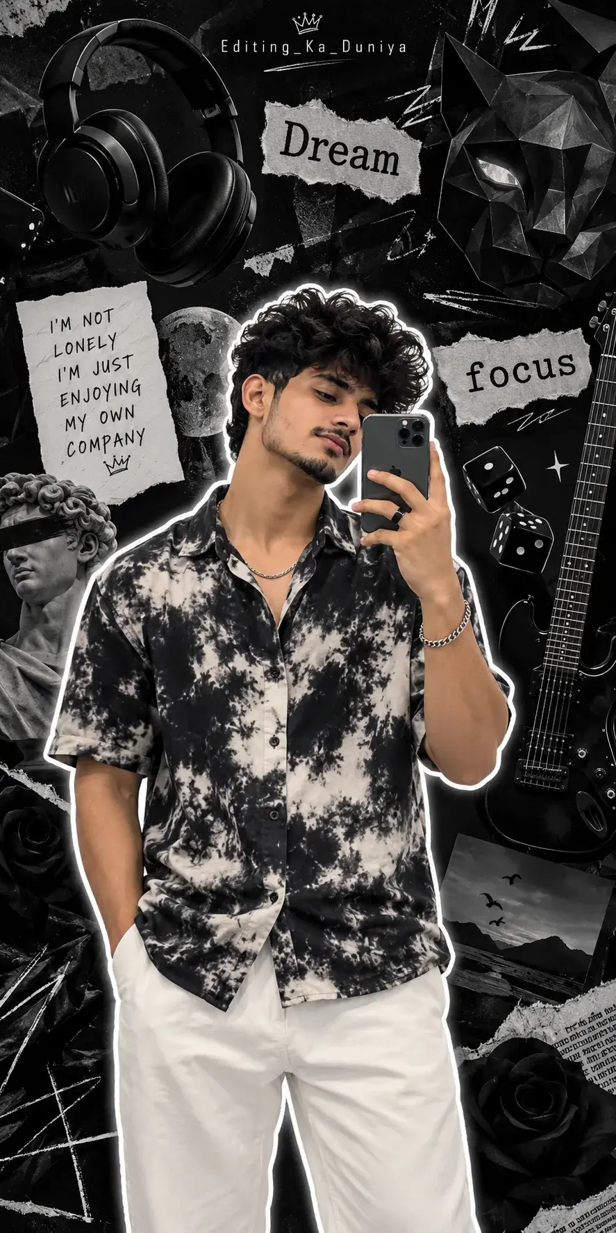 Dark Aesthetic Boy DP 🖤 | Mirror Selfie Editing Ideas & Attitude Portrait