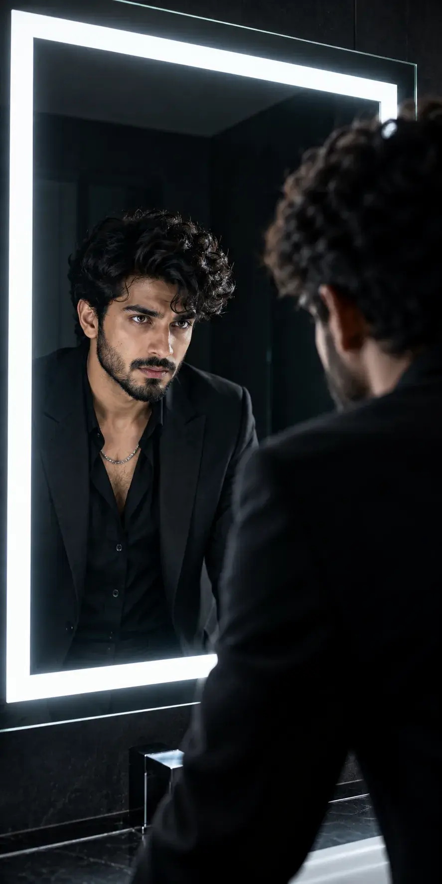 Dark Aesthetic Boy Portrait 🖤 | Cinematic Mirror Photography