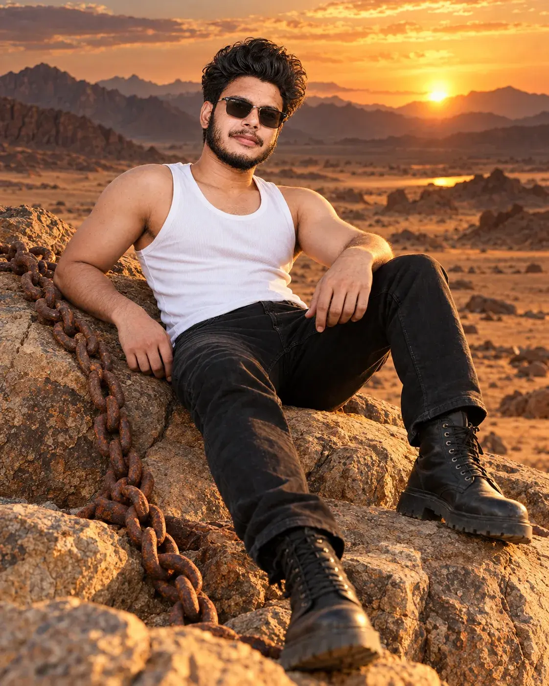 Desert Sunset — Cinematic Masculine Portrait