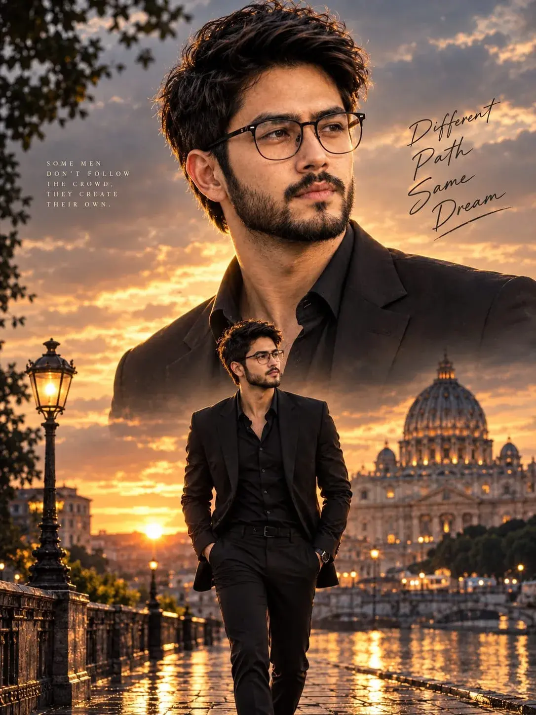 Different Path, Same Dream | Cinematic Sunset Portrait Of A Stylish Man In Rome