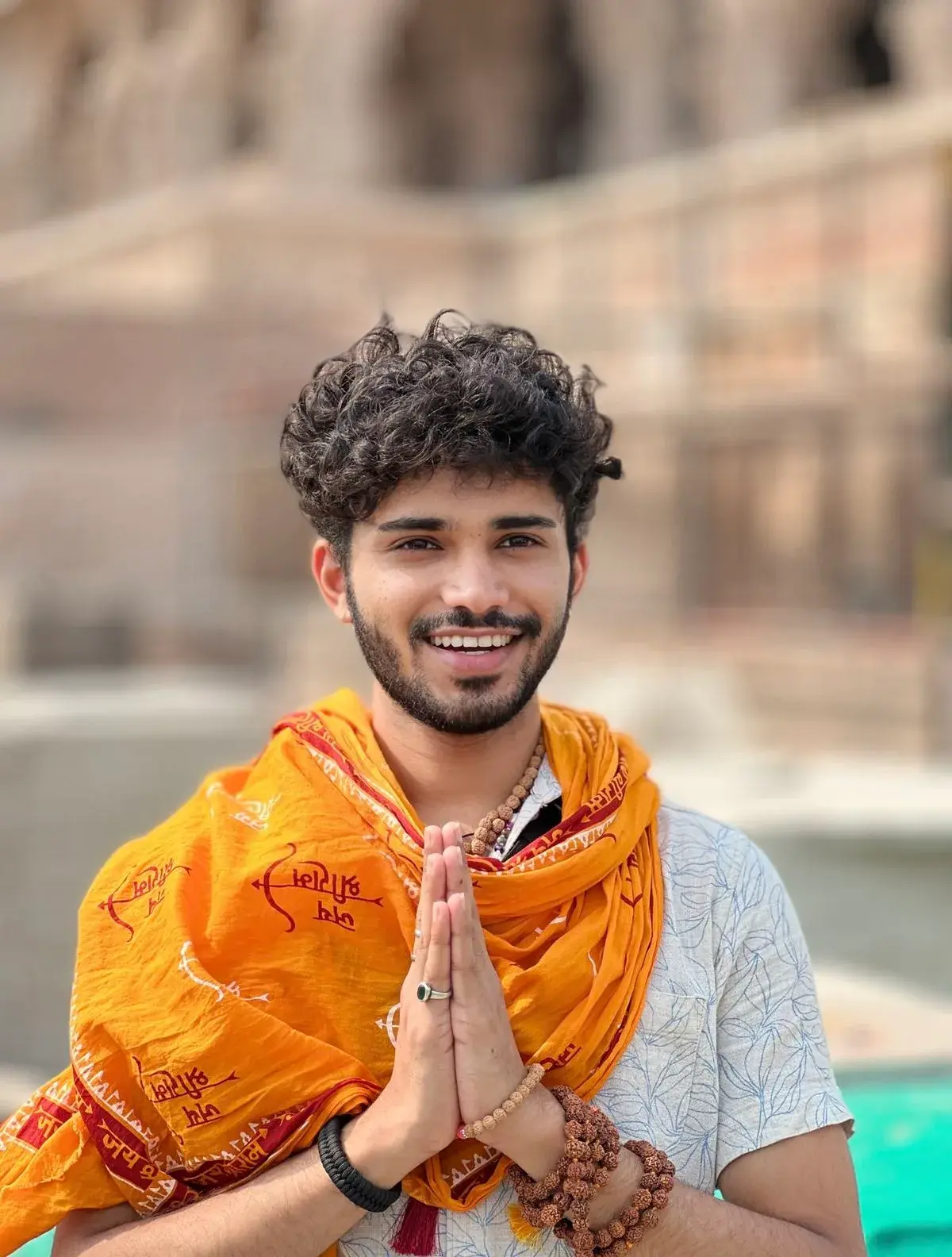 Divine Namaste – Traditional Indian Spiritual Portrait