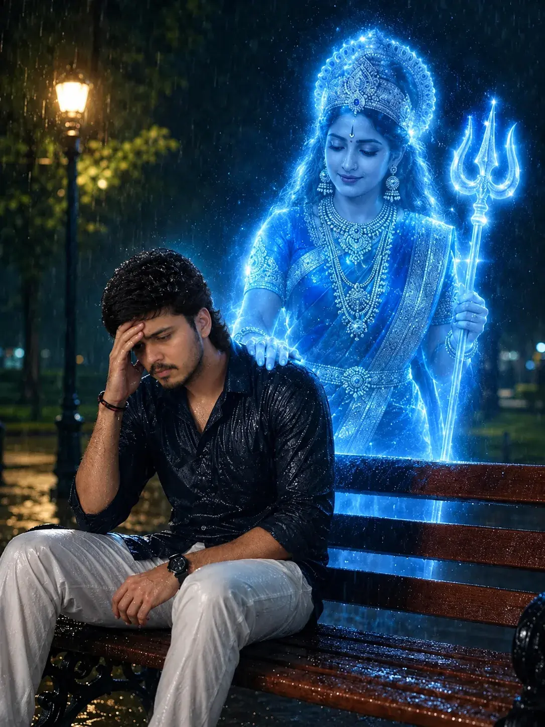 Divine Protection In The Rain – Shiva’s Blessing