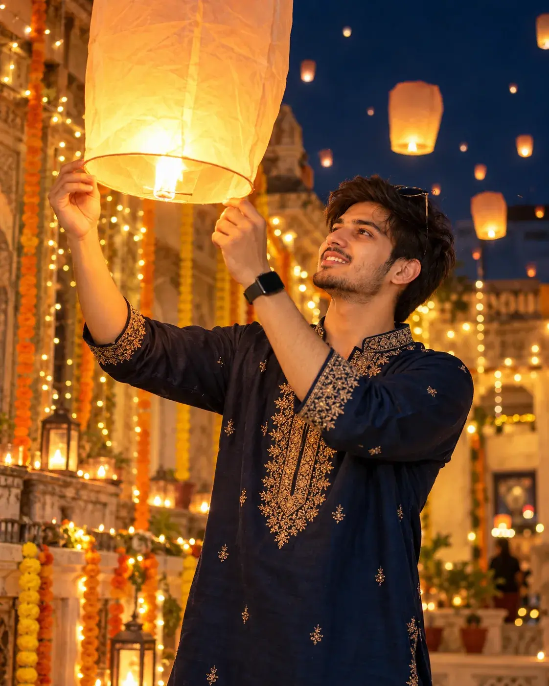 Diwali Lantern Festival Portrait Prompt