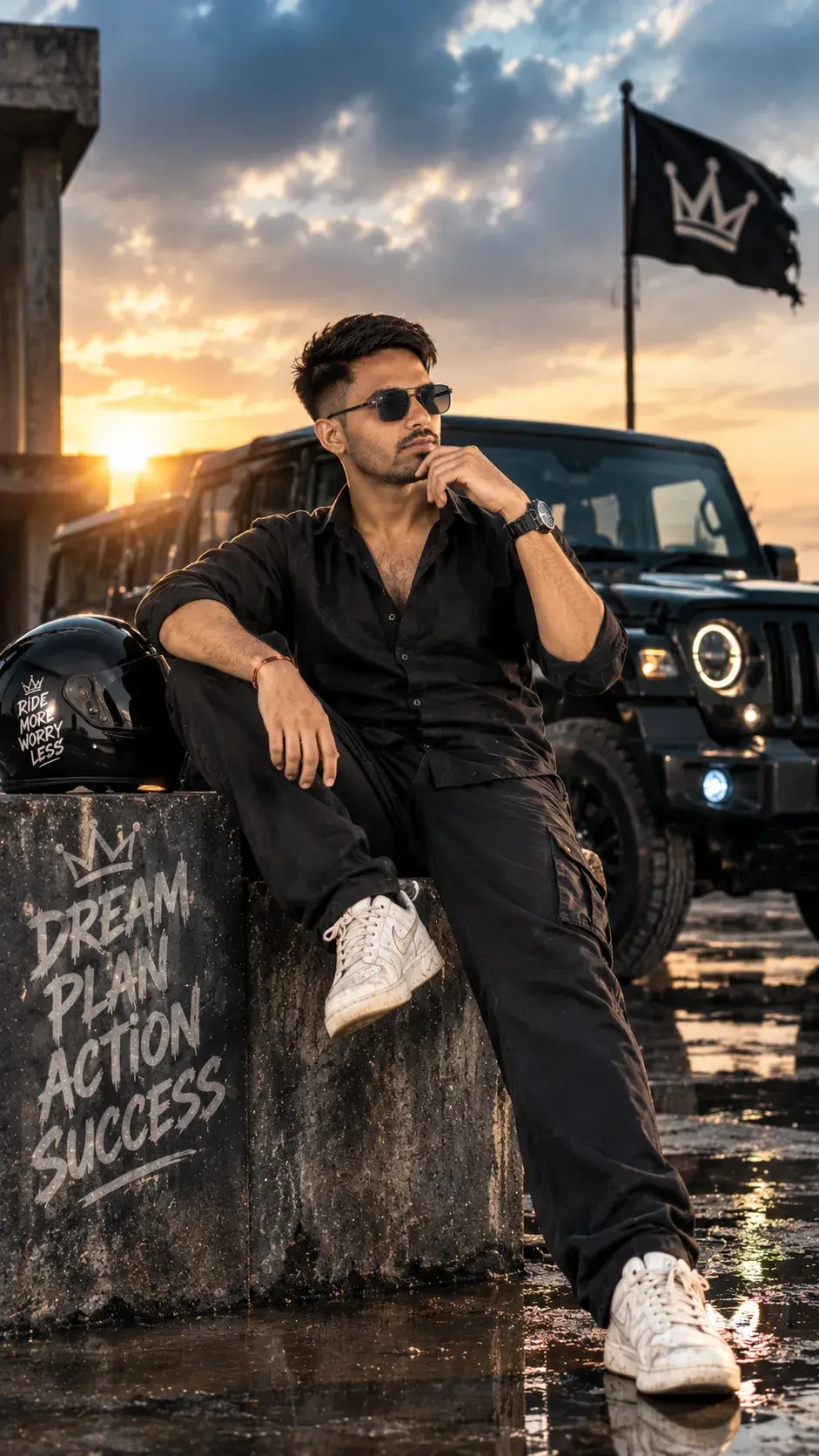 🔥 Dream Plan Action Success 👑 | Killer Attitude Look 😎🖤 | Black Suv Cinematic Pose