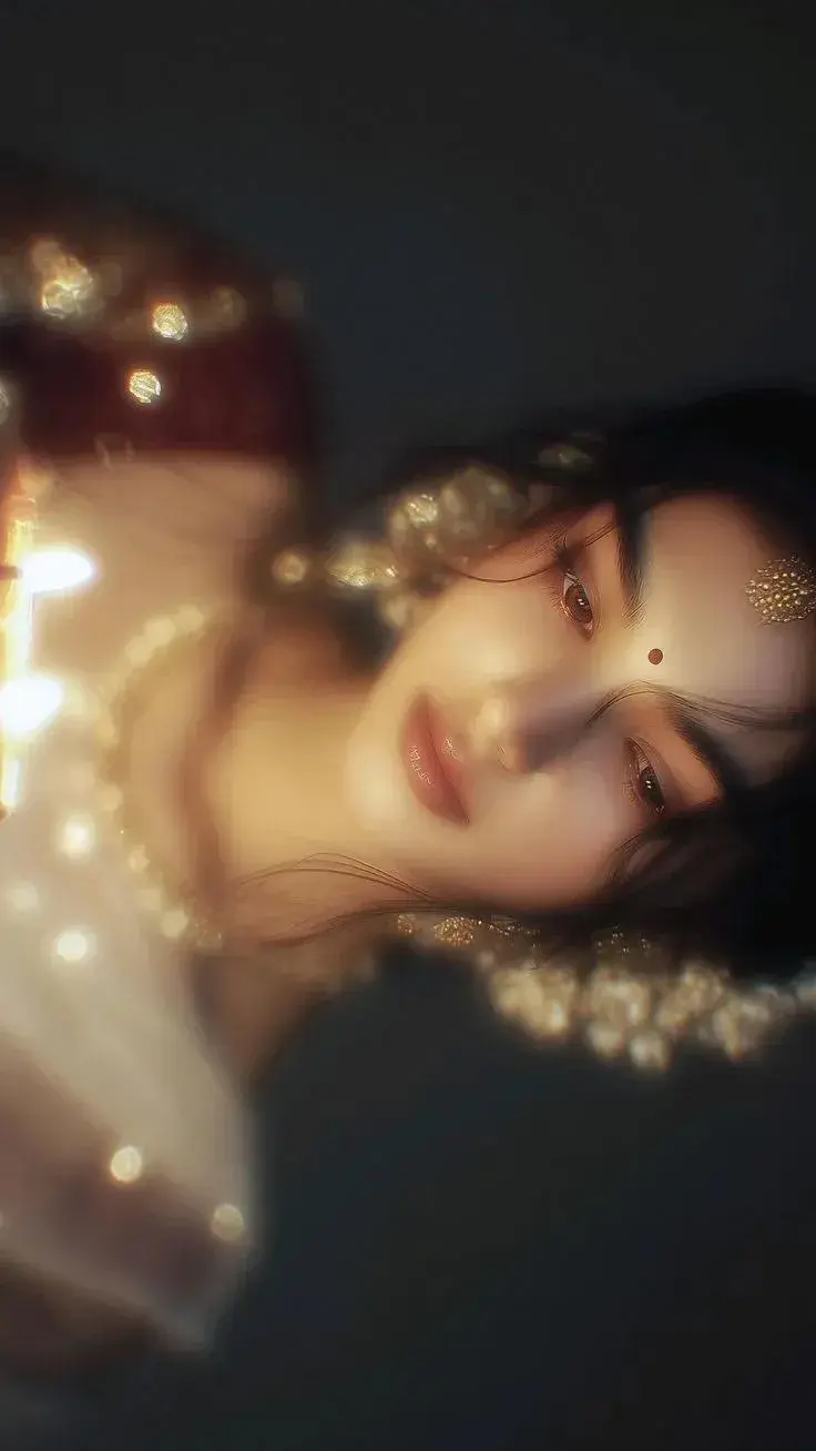 Dreamy Golden Glow — Traditional Indian Bridal Portrait