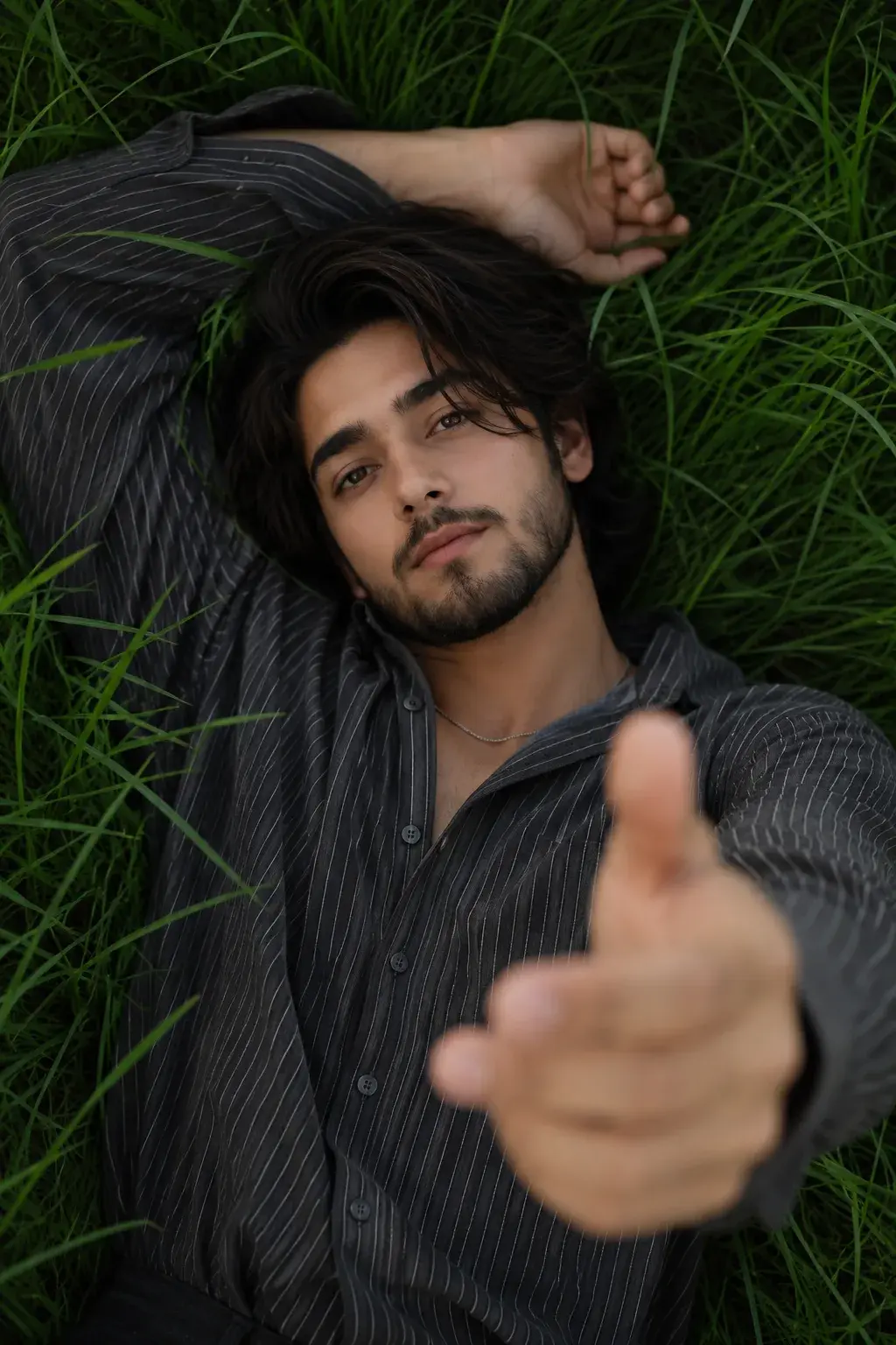 Dreamy Portrait In Lush Grass