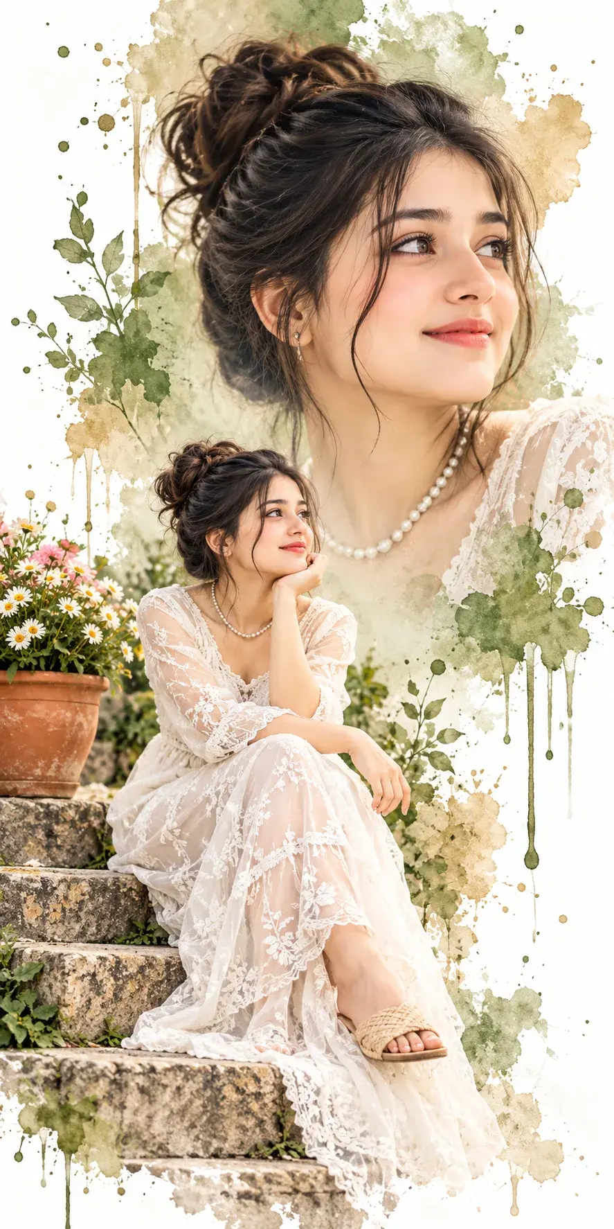 Dreamy Watercolor Portrait Editing 🎨🌿 | AI Photo Art Prompt 2026