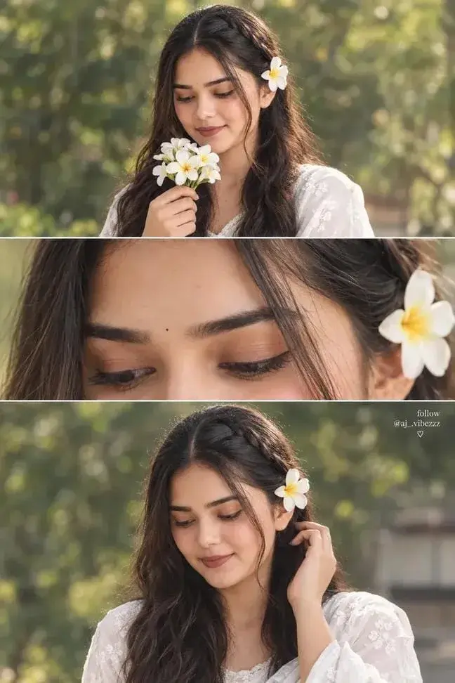 Dreamy White Flower Garden Portrait Collage