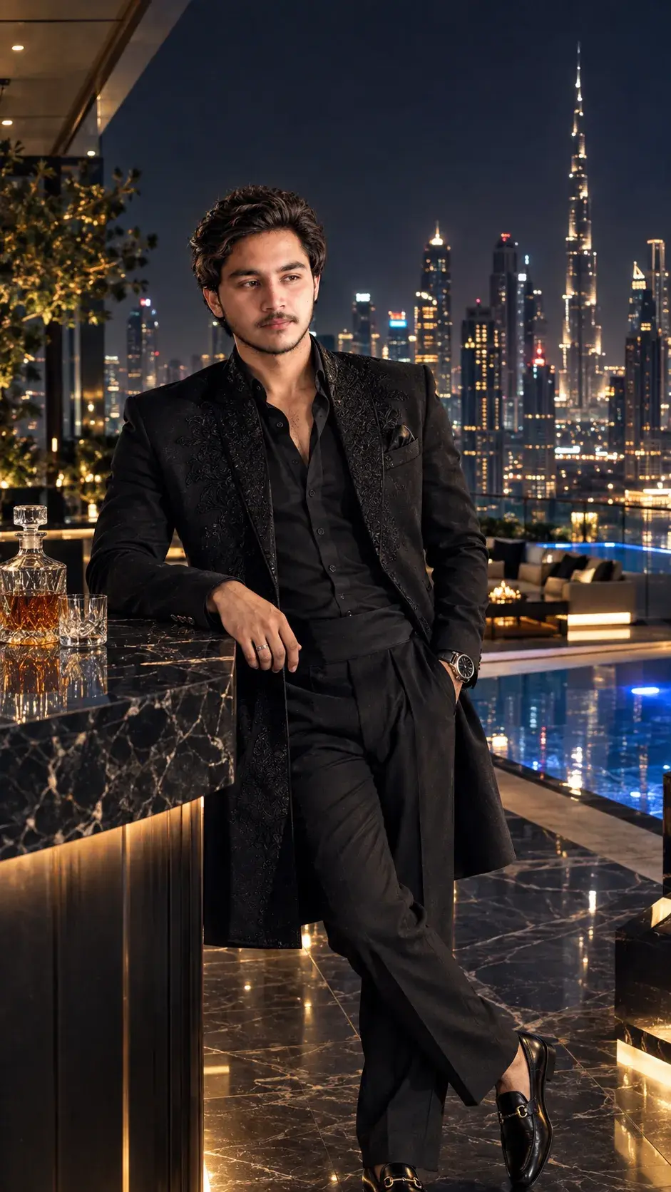 Dubai Billionaire — Royal Night Luxury Portrait