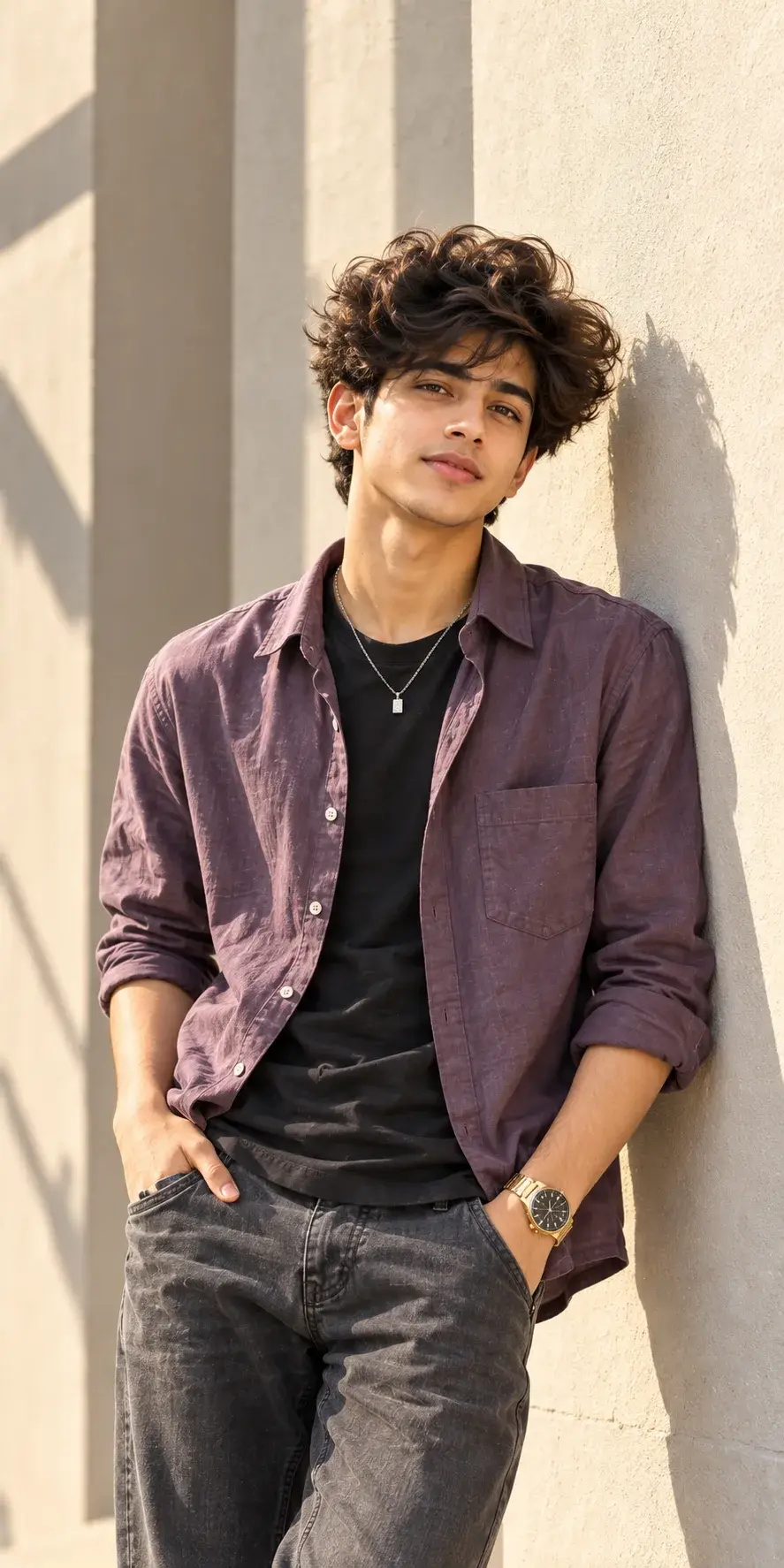 Dusty Purple Outfit Aesthetic 💜 | AI Boy Portrait Prompt 2026 | Instagram Trending Photo
