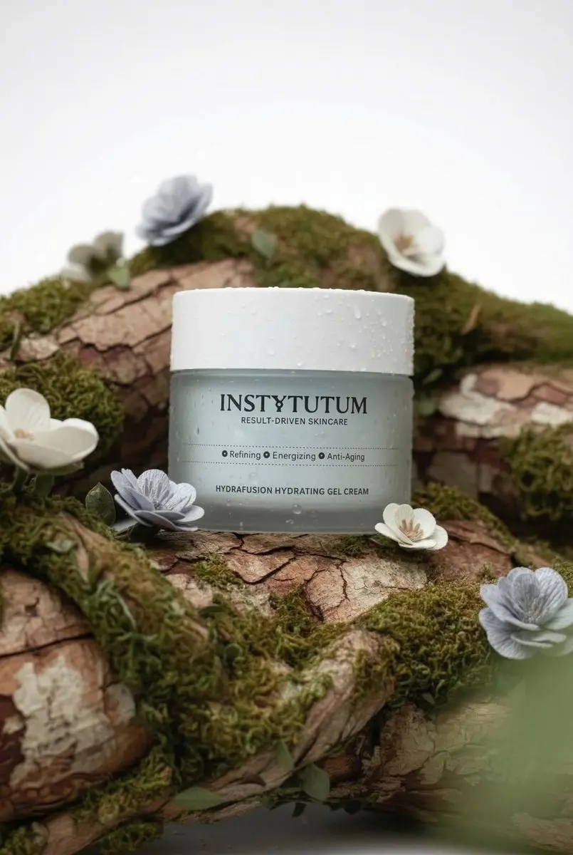 Eco-Luxury Skincare Product On Mossy Branches