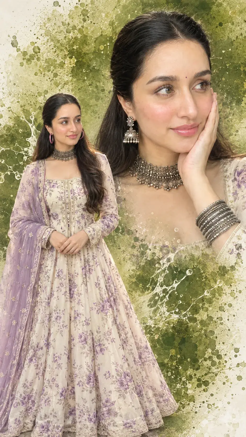 Elegant Traditional Indian Look 💖 | Pink Embroidered Outfit & Silver Jewelry