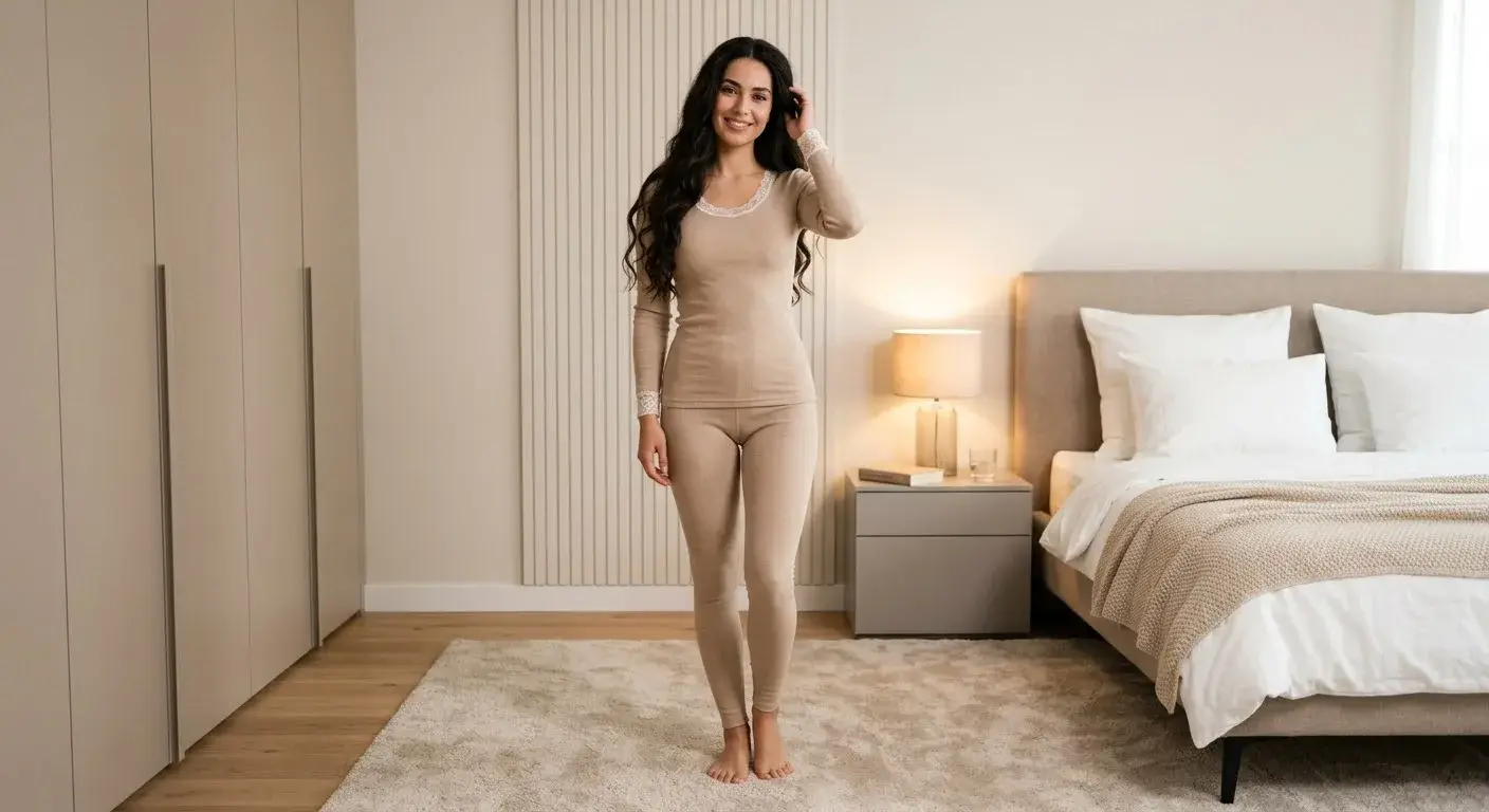 Feminine Thermal Loungewear Look