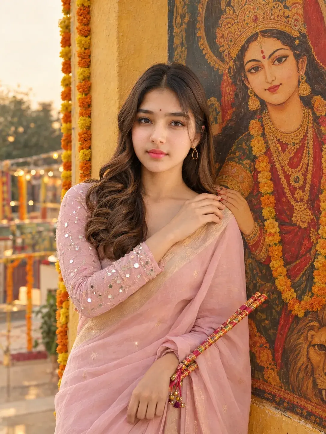 Festive Grace – Divine Navratri Portrait