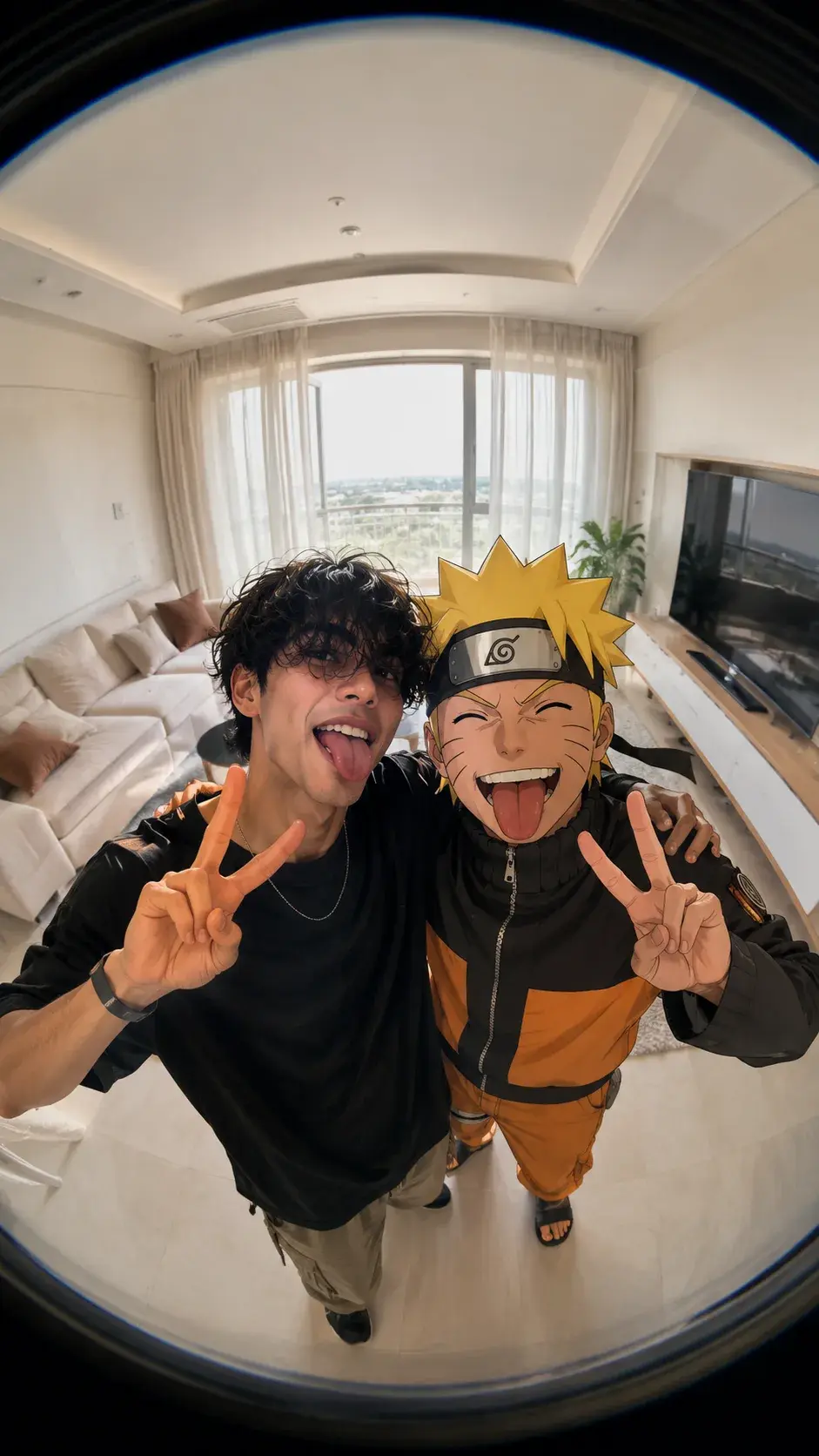 Fisheye Anime Selfie