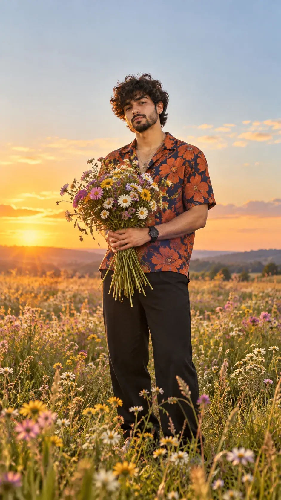 Floral Sunset Portrait