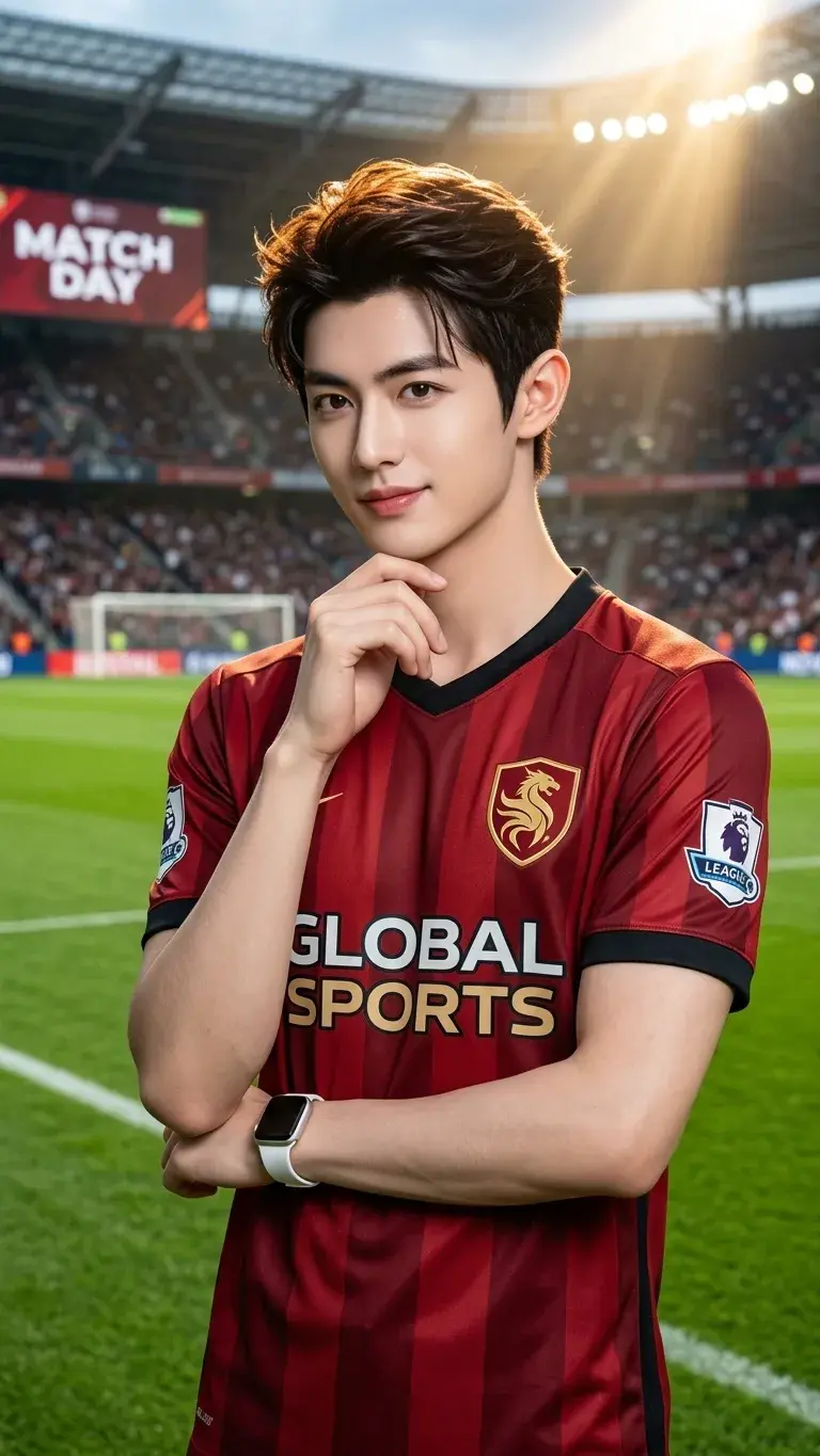 Football Player Stadium Portrait