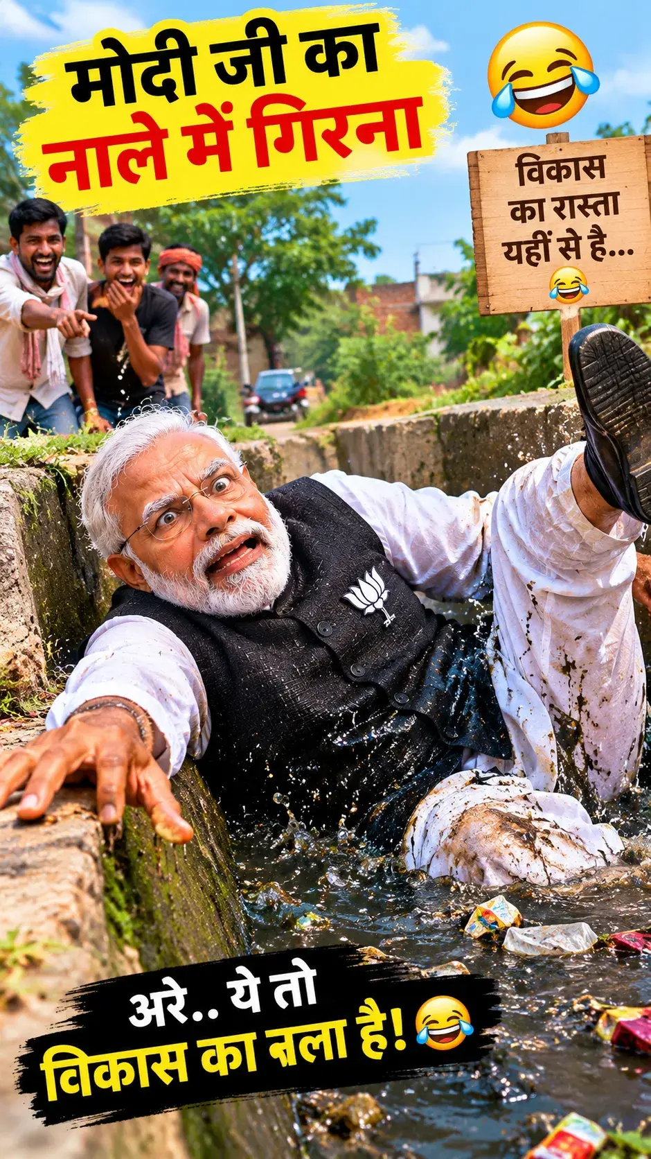 Funny, Satirical 3D Cartoon Meme Featuring Narendra