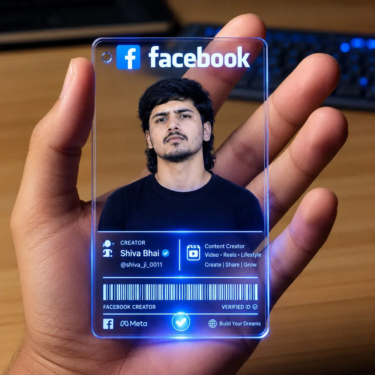 Futuristic Facebook Creator Id Card – Shiva Bhai