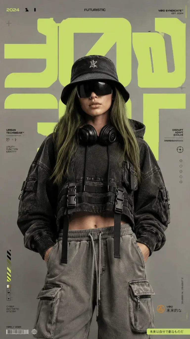 Futuristic Techwear Fashion Editorial Prompt