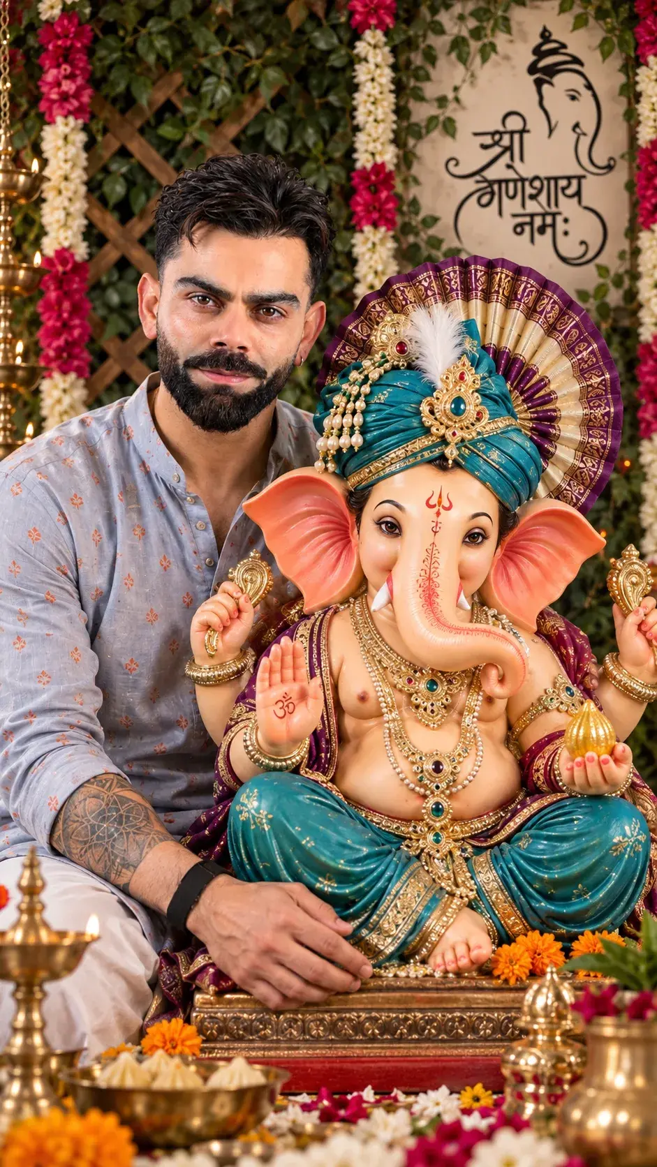 🐘✨ Ganesh Chaturthi Special – Photorealistic Ganpati Instagram Photo Prompt 🙏🌺