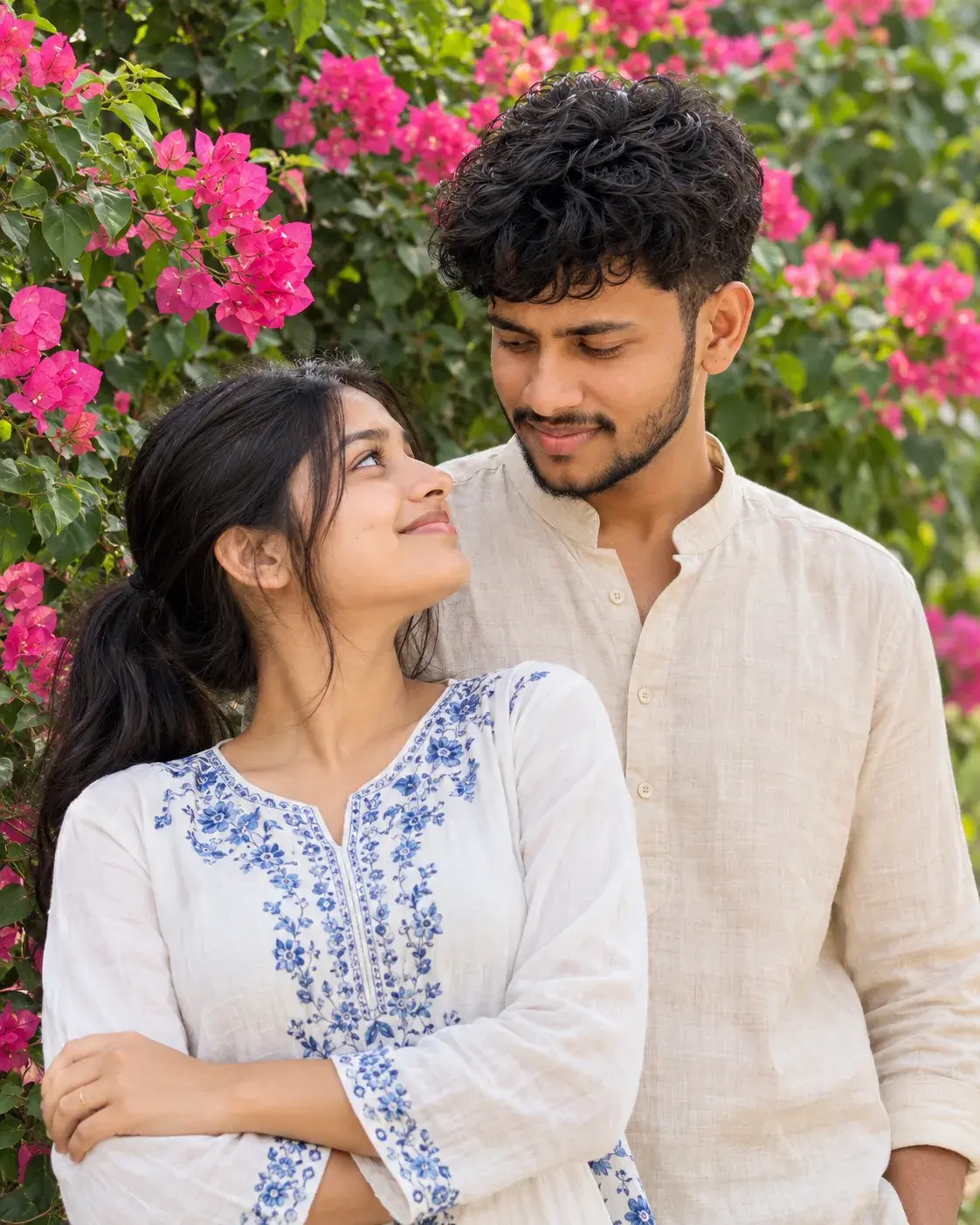 🌸 Garden Couple Portrait — Photorealistic