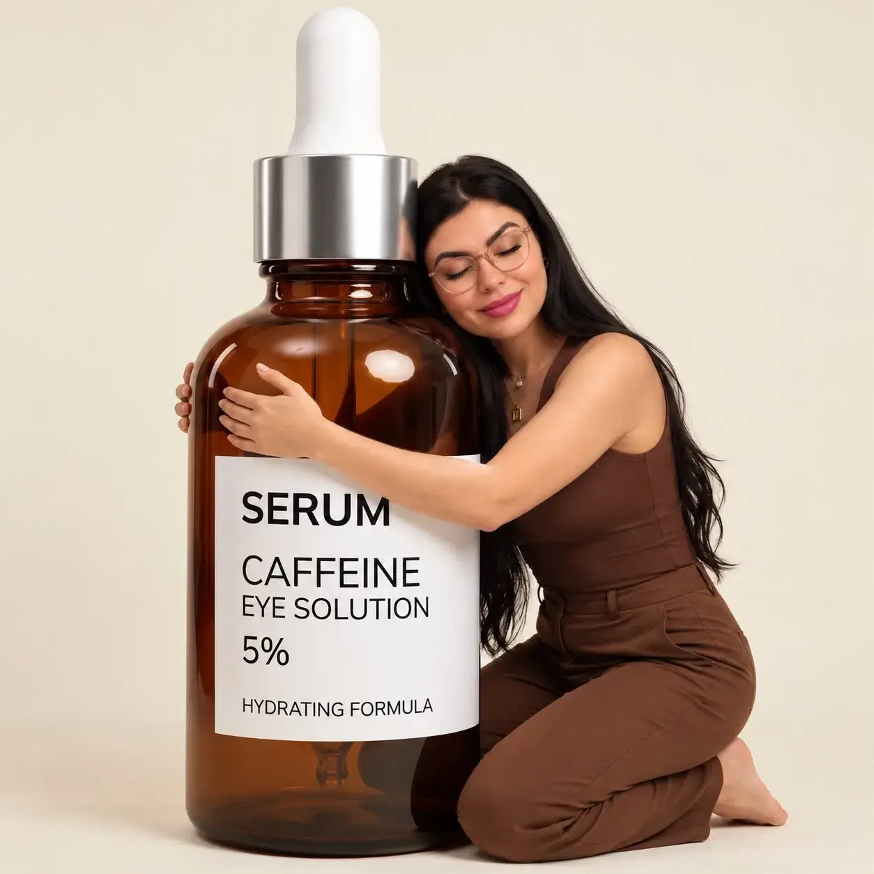 Giant Caffeine Serum Bottle — Luxury Skincare Photography 🔥