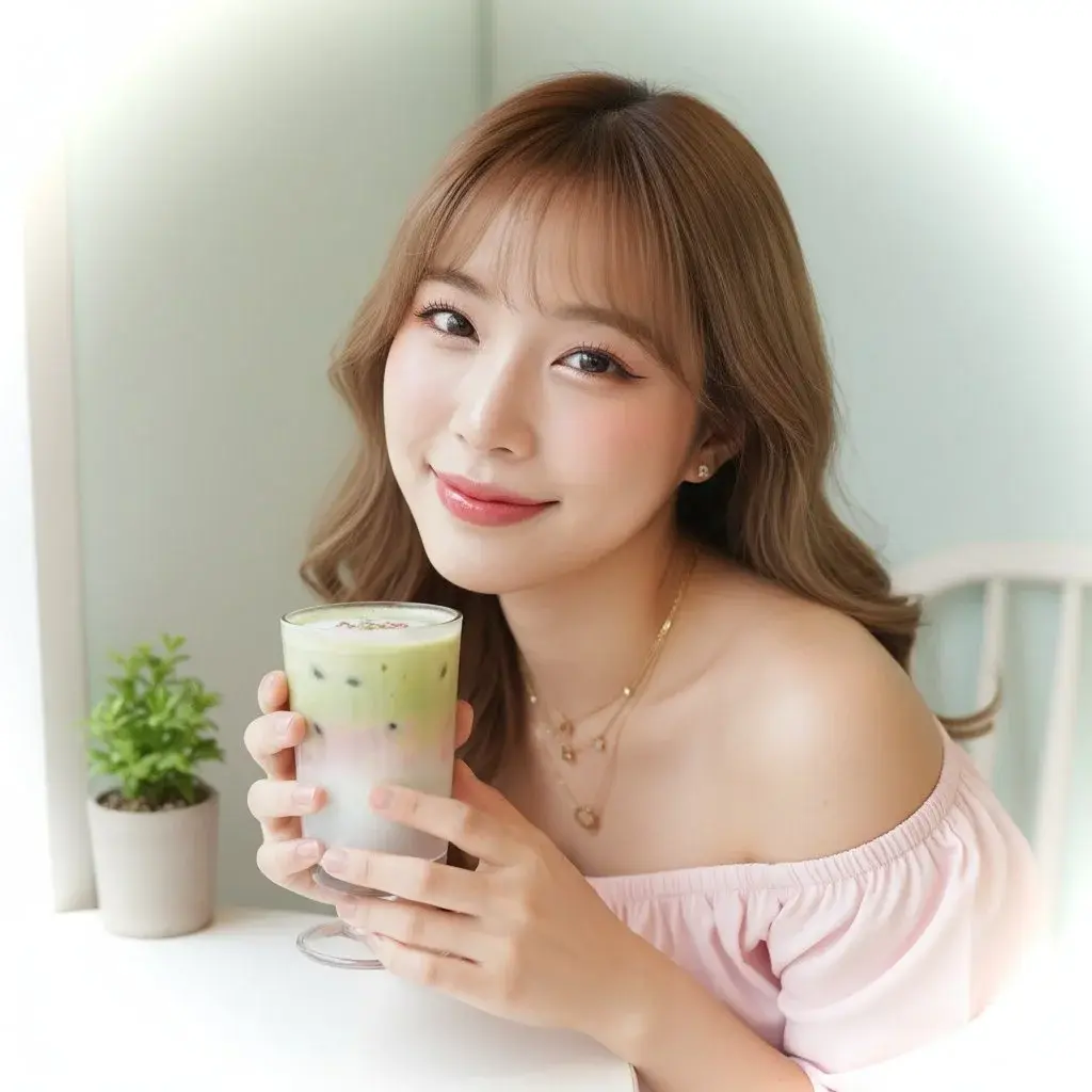 Girl Inside Café