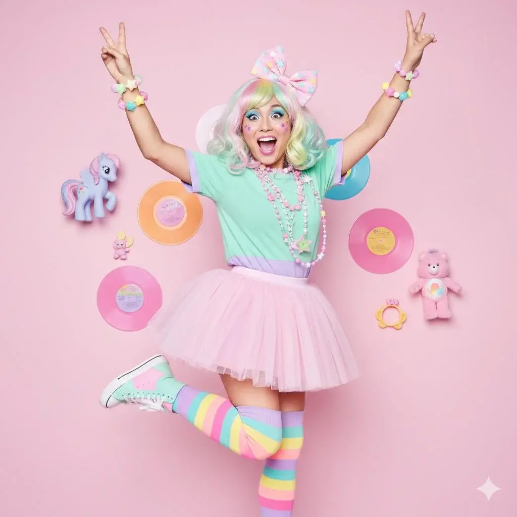 Girl With Rainbow Colored Hair