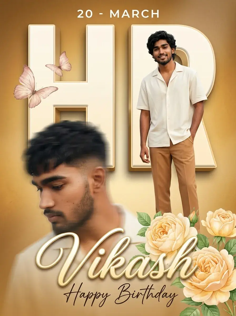 Golden Birthday Celebration Graphic Poster