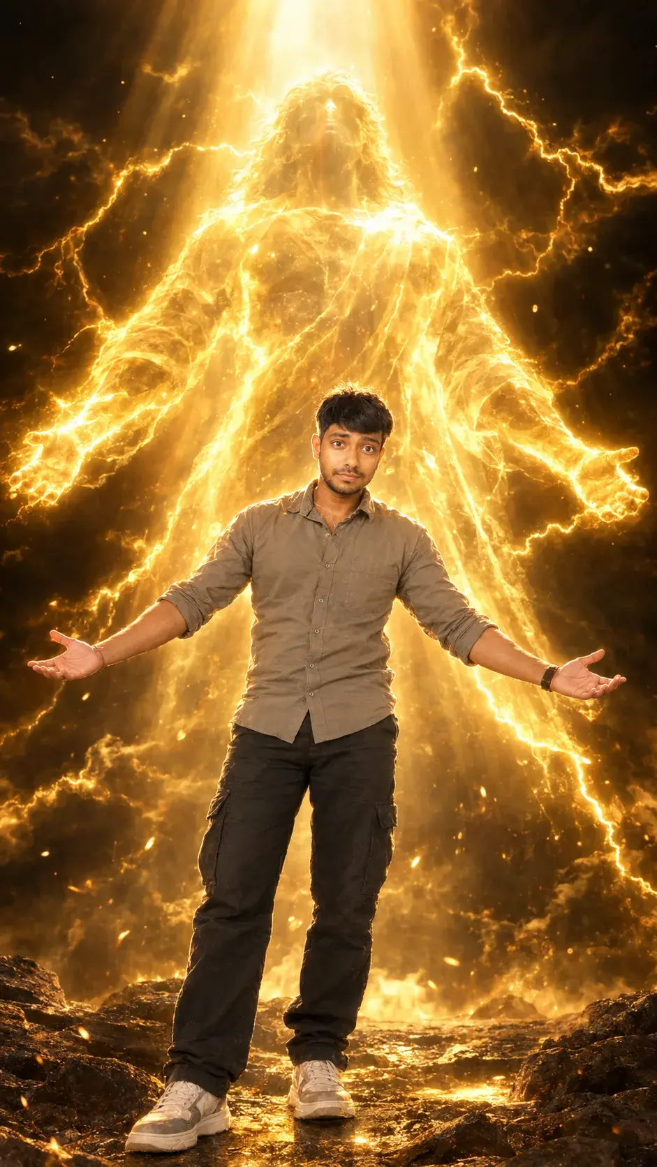 Golden Divine Energy — Cinematic Realistic Photo